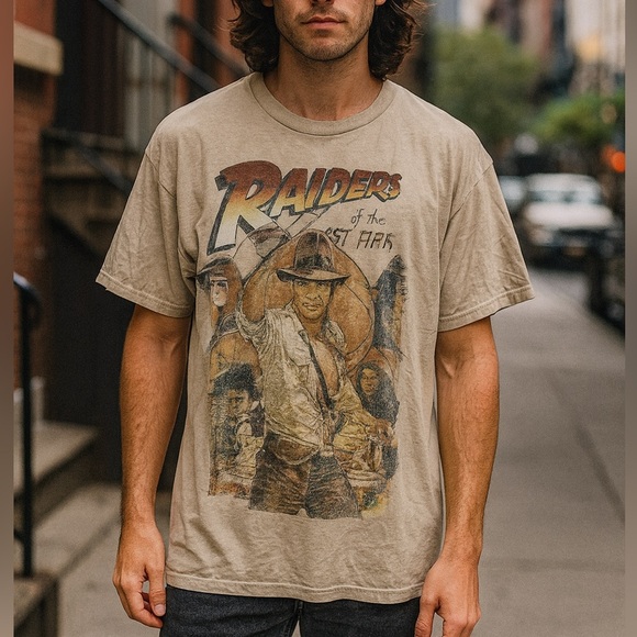 Disneyland Indiana Jones “Raiders of the Lost Ark” Graphic Tee Khaki XL - Picture 1 of 5